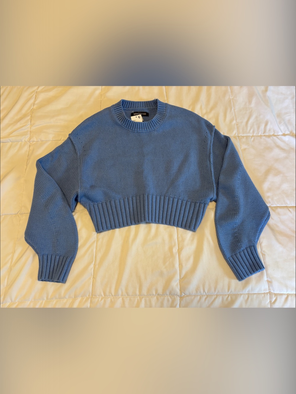 Urban Outfitters Dusty Blue Cropped Crewneck Sweater